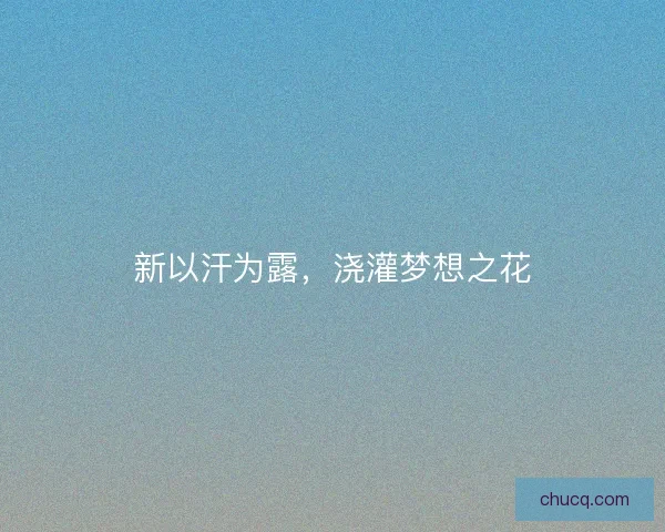 新以汗为露，浇灌梦想之花